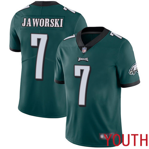 Youth Philadelphia Eagles #7 Ron Jaworski Midnight Green Team Color Vapor Untouchable NFL Jersey Limited Player